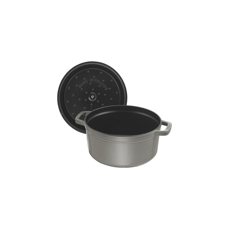 Staub 2.75 Qt. Cast Iron Round Dutch Oven in Graphite Grey