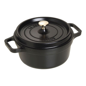 Staub 2.75 Qt. Cast Iron Round Dutch Oven in Black