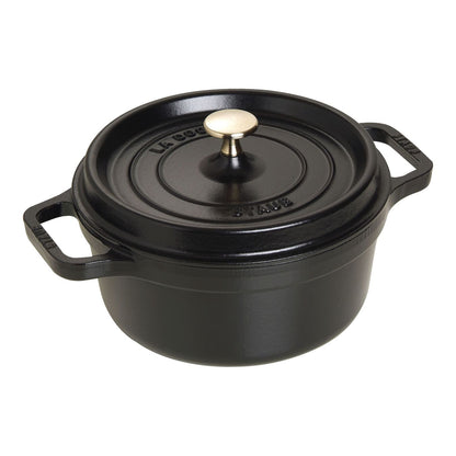 Staub 2.75 Qt. Cast Iron Round Dutch Oven in Black
