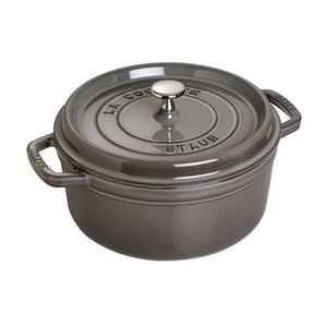 Staub 5.5 Qt. Cast Iron Round Dutch Oven in Graphite Grey