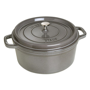 Staub 7 Qt. Cast Iron Round Dutch Oven in Graphite Grey