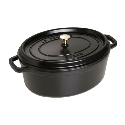Staub 7 Qt. Cast Iron Oval Dutch Oven in Black