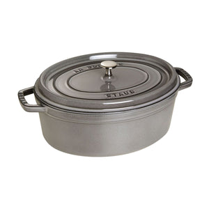 Staub 7 Qt. Cast Iron Oval Dutch Oven in Graphite Grey