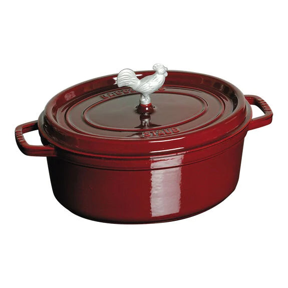 Staub 5.75 Qt. Cast Iron Coq au Vin Dutch Oven in Grenadine