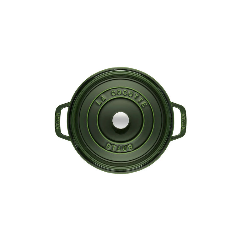 Staub 5.5 Qt. Cast Iron Round Dutch Oven in Basil