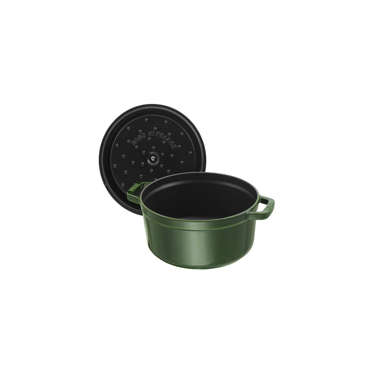 Staub 5.5 Qt. Cast Iron Round Dutch Oven in Basil
