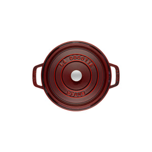 Staub 2.75 Qt. Cast Iron Round Dutch Oven in Grenadine