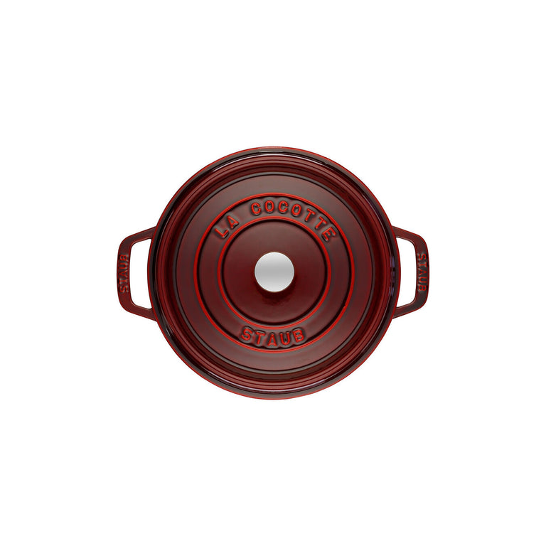 Staub 5.5 Qt. Cast Iron Round Dutch Oven in Grenadine