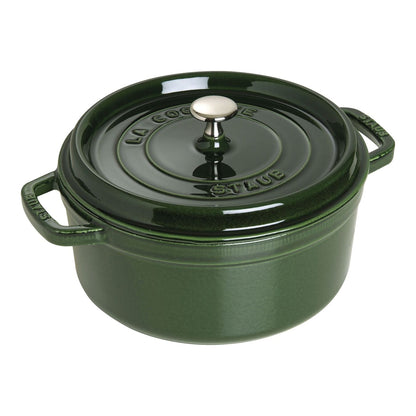 Staub 5.5 Qt. Cast Iron Round Dutch Oven in Basil