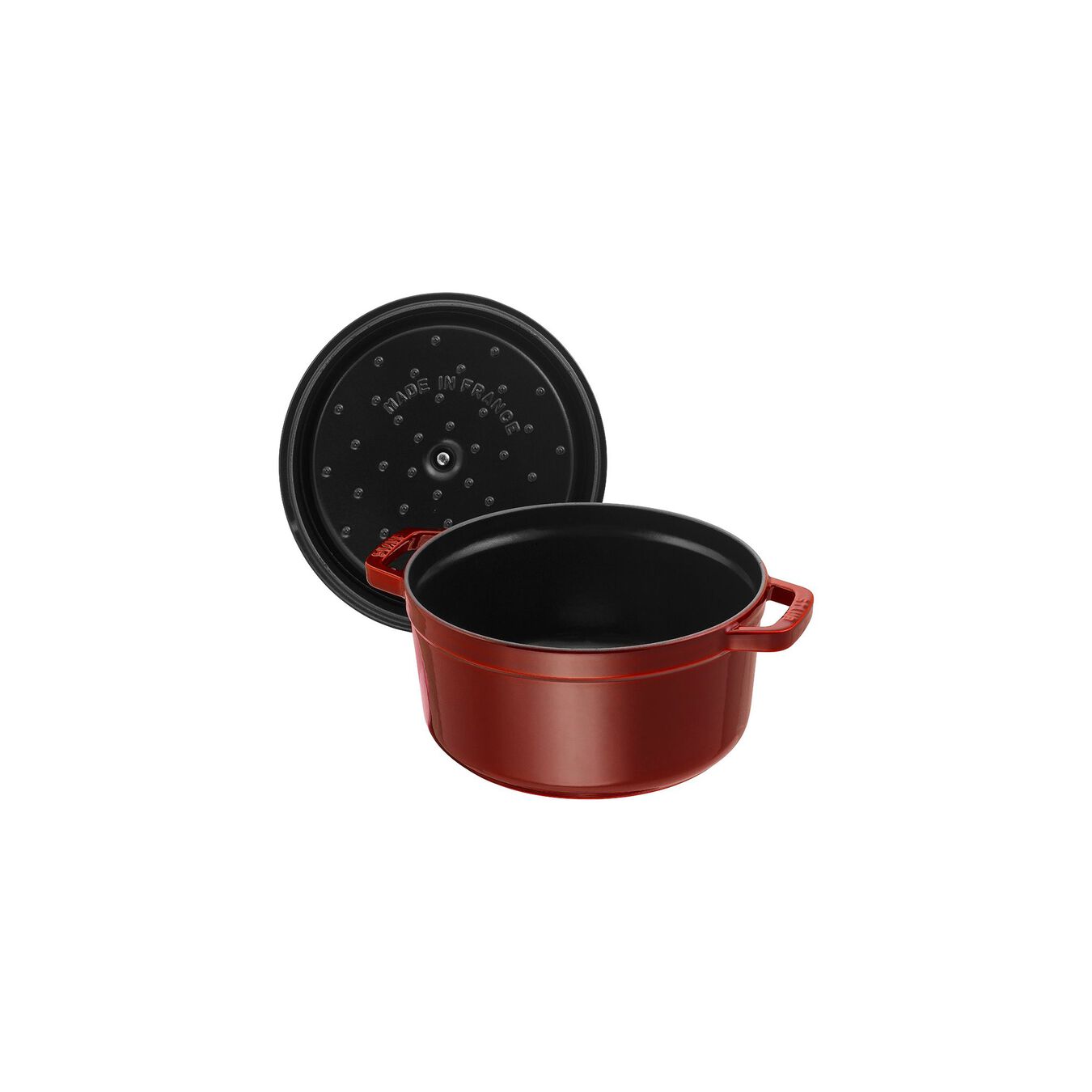 Staub 4 Qt. Cast Iron Round Dutch Oven in Grenadine