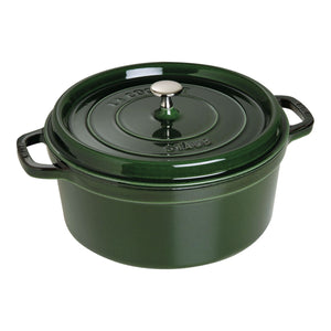 Staub 7 Qt. Cast Iron Round Dutch Oven in Basil