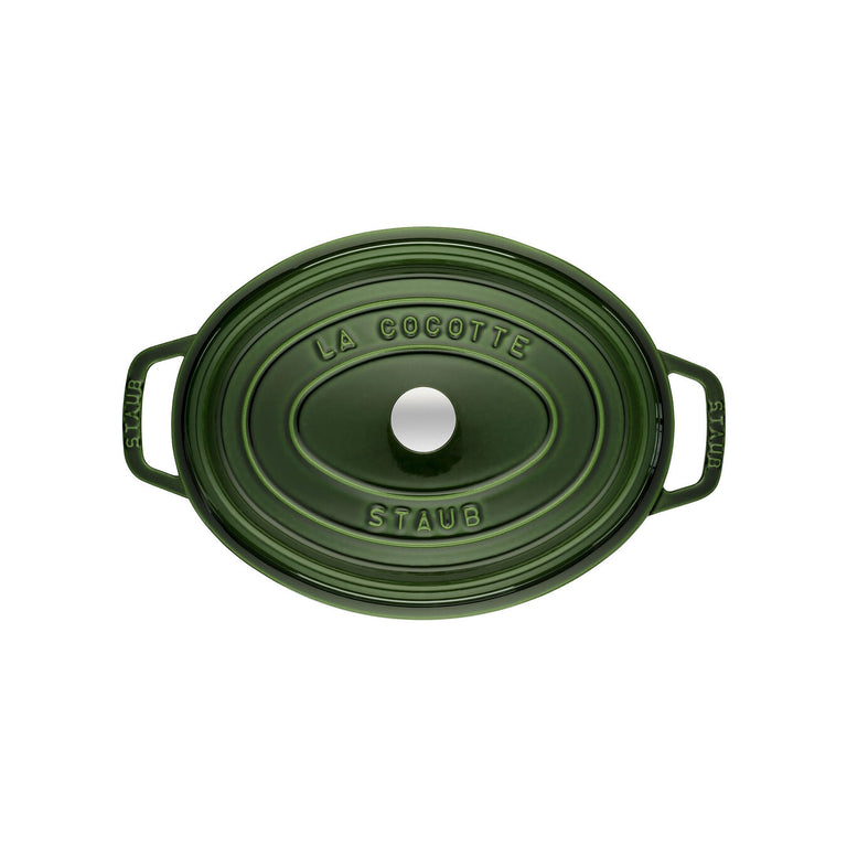 Staub 7 Qt. Cast Iron Oval Dutch Oven in Basil