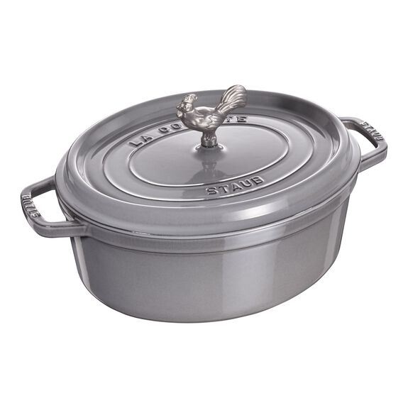Staub 5.75 Qt. Cast Iron Coq au Vin Dutch Oven in Graphite Grey