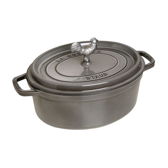 Staub 5.75 Qt. Cast Iron Coq au Vin Dutch Oven in Graphite Grey