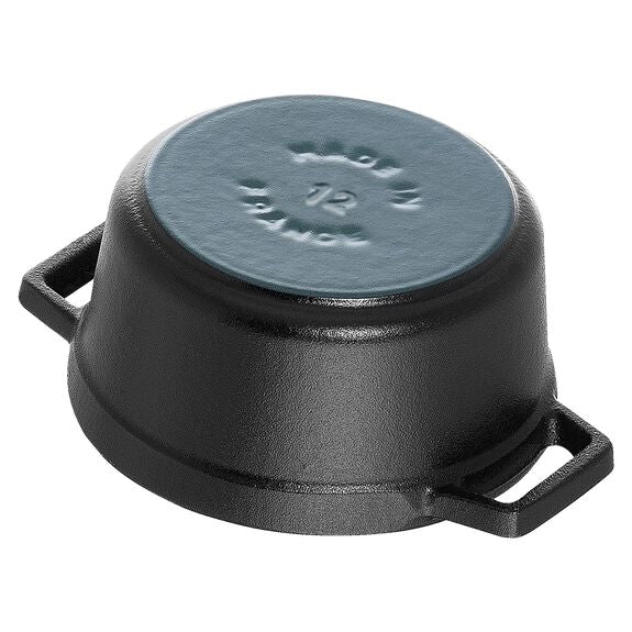 Staub 0.5 Qt. Cast Iron Round Dutch Oven in Black
