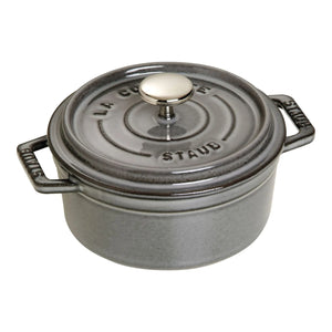 Staub 0.5 Qt. Cast Iron Round Dutch Oven in Graphite Grey