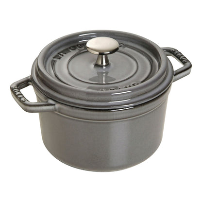 Staub 0.75 Qt. Cast Iron Round Dutch Oven in Graphite Grey