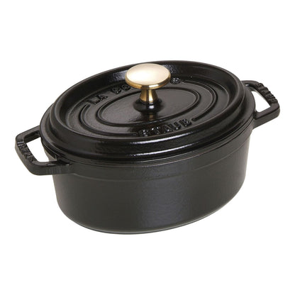 Staub 1 Qt. Cast Iron Oval Dutch Oven in Black
