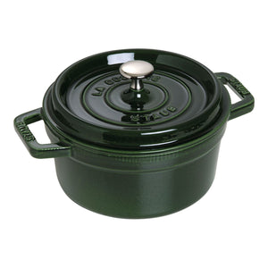 Staub 2.75 Qt. Cast Iron Round Dutch Oven in Basil
