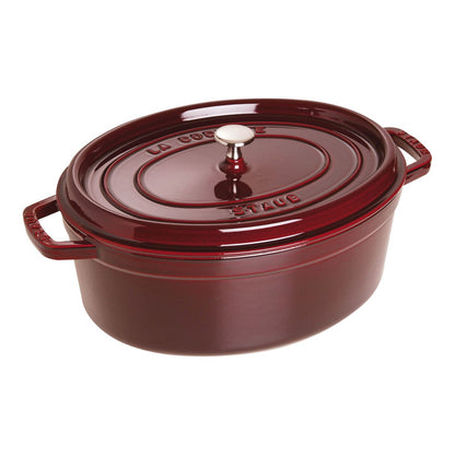 Staub 7 Qt. Cast Iron Oval Dutch Oven in Grenadine