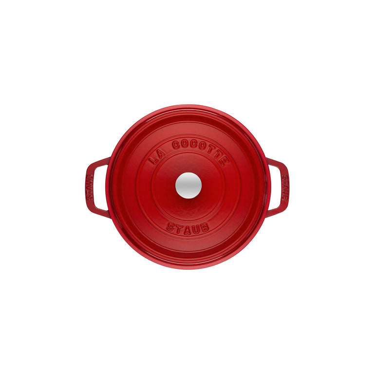 Staub 5.5 Qt. Cast Iron Round Dutch Oven in Cherry