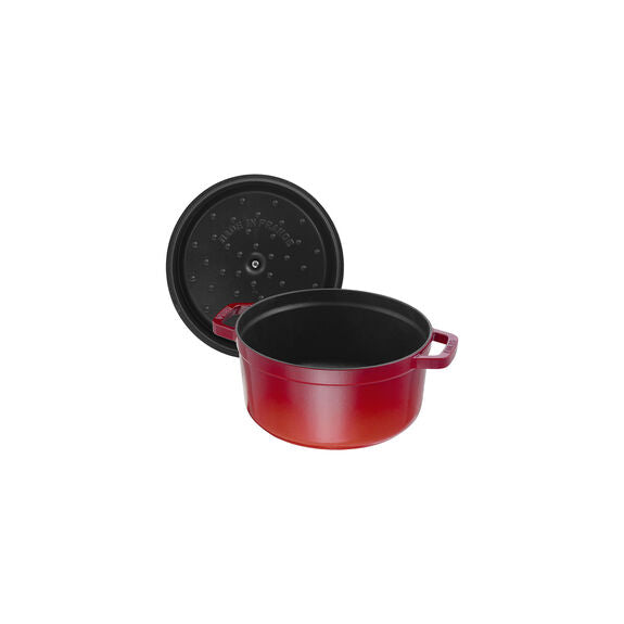 Staub 2.75 Qt. Cast Iron Round Dutch Oven in Cherry