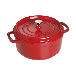 Staub 5.5 Qt. Cast Iron Round Dutch Oven in Cherry