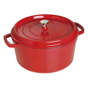 Staub 7 Qt. Cast Iron Round Dutch Oven in Cherry