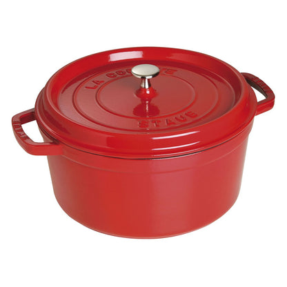 Staub 7 Qt. Cast Iron Round Dutch Oven in Cherry
