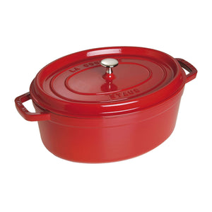 Staub 7 Qt. Cast Iron Oval Dutch Oven in Cherry