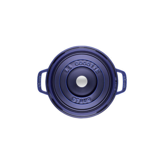 Staub 2.75 Qt. Cast Iron Round Dutch Oven in Dark Blue