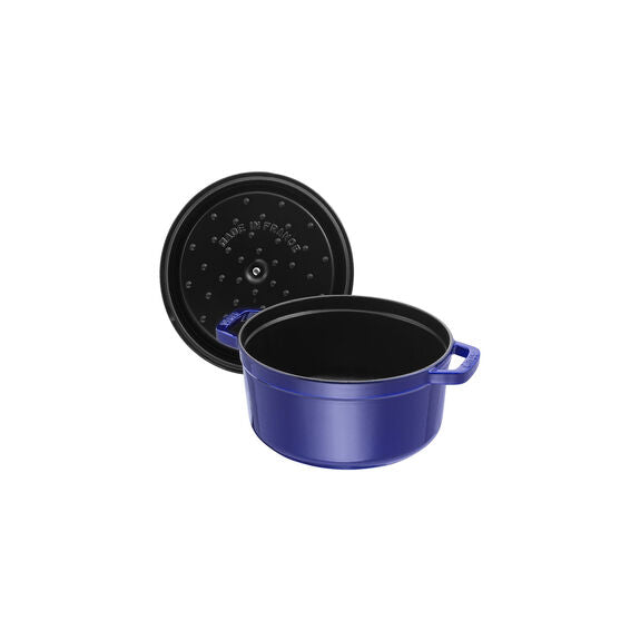 Staub 2.75 Qt. Cast Iron Round Dutch Oven in Dark Blue