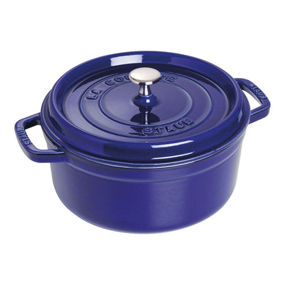 Staub 2.75 Qt. Cast Iron Round Dutch Oven in Dark Blue