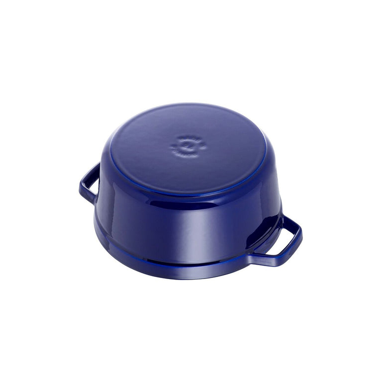 Staub 9 Qt. Cast Iron Round Dutch Oven in Dark Blue