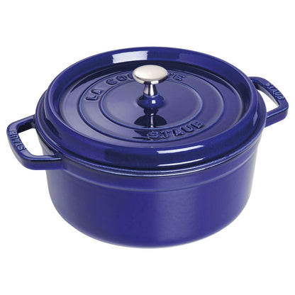 Staub 5.5 Qt. Cast Iron Round Dutch Oven in Dark Blue