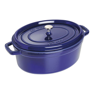 Staub 7 Qt. Cast Iron Oval Dutch Oven in Dark Blue