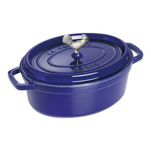 Staub 5.75 Qt. Cast Iron Coq au Vin Dutch Oven in Dark Blue
