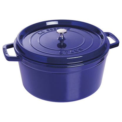 Staub 9 Qt. Cast Iron Round Dutch Oven in Dark Blue
