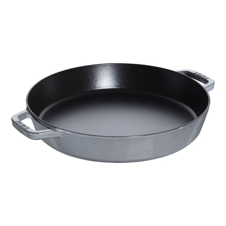 Staub 13" Double Handle Cast Iron Fry Pan in Graphite Grey
