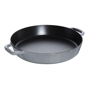 Staub 13" Double Handle Cast Iron Fry Pan in Graphite Gray
