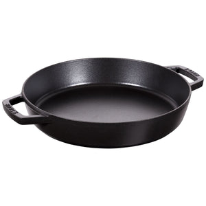 Staub 13" Double Handle Cast Iron Fry Pan in Black