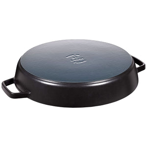 Staub 13" Double Handle Cast Iron Fry Pan in Black