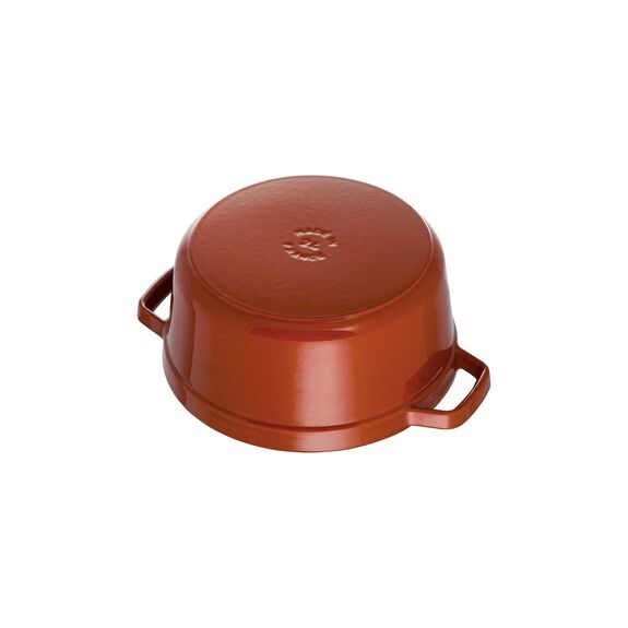 Staub 4 Qt. Cast Iron Round Dutch Oven in Burnt Orange
