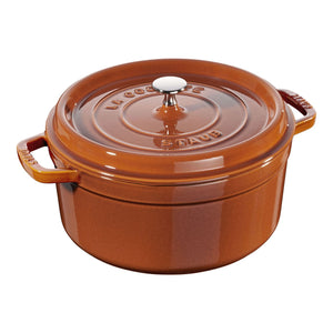 Staub 5.5 Qt. Cast Iron Round Dutch Oven in Burnt Orange