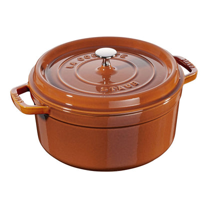 Staub 5.5 Qt. Cast Iron Round Dutch Oven in Burnt Orange