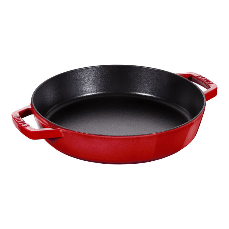 Staub 13" Double Handle Cast Iron Fry Pan in Cherry