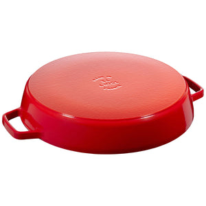 Staub 13" Double Handle Cast Iron Fry Pan in Cherry
