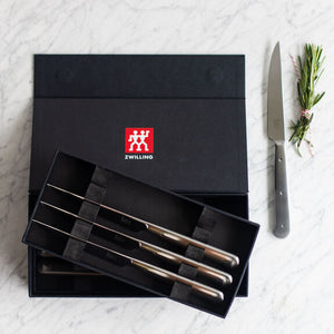 ZWILLING Porterhouse 8pc Stainless Steel Steak Knife Set in Black Presentation Box