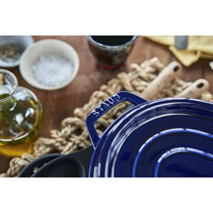 Staub 7 Qt. Cast Iron Oval Dutch Oven in Dark Blue