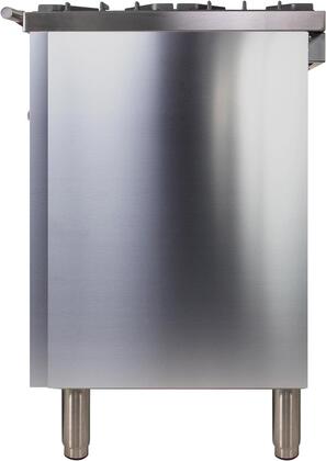 ILVE Professional Plus 36" Natural Gas Burner, Electric Oven Range in Glossy Black with Chrome Trim, UPW90FDMPNNG